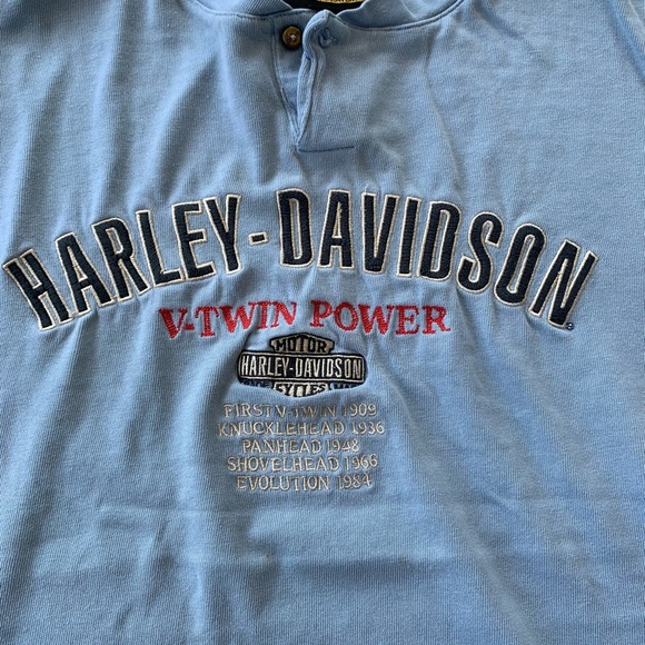 Vintage 99s Harley Davidson Embroidered Long sleeves shirt Size XL V-Twin Power - Picture 2 of 9